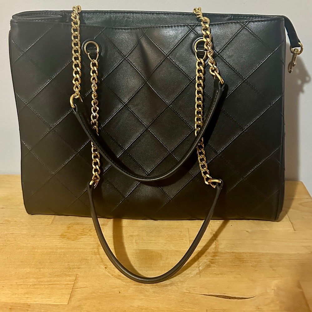 Quince Italian Leather Diamond Stitch Tote
